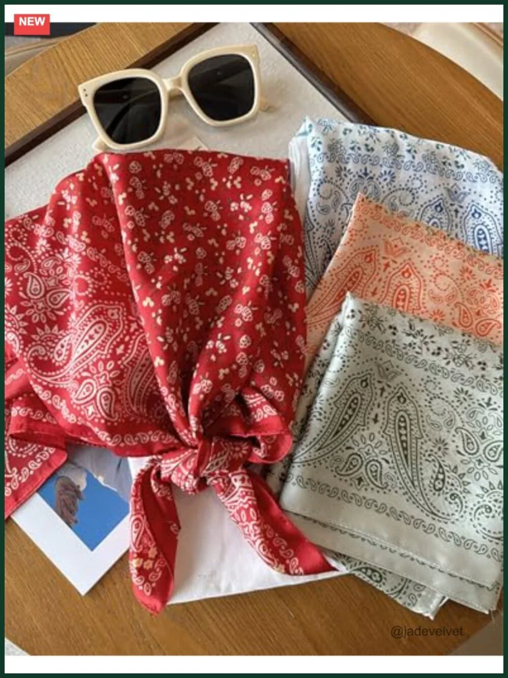 Satin Silk Square Scarf for Hair Neck Wrap